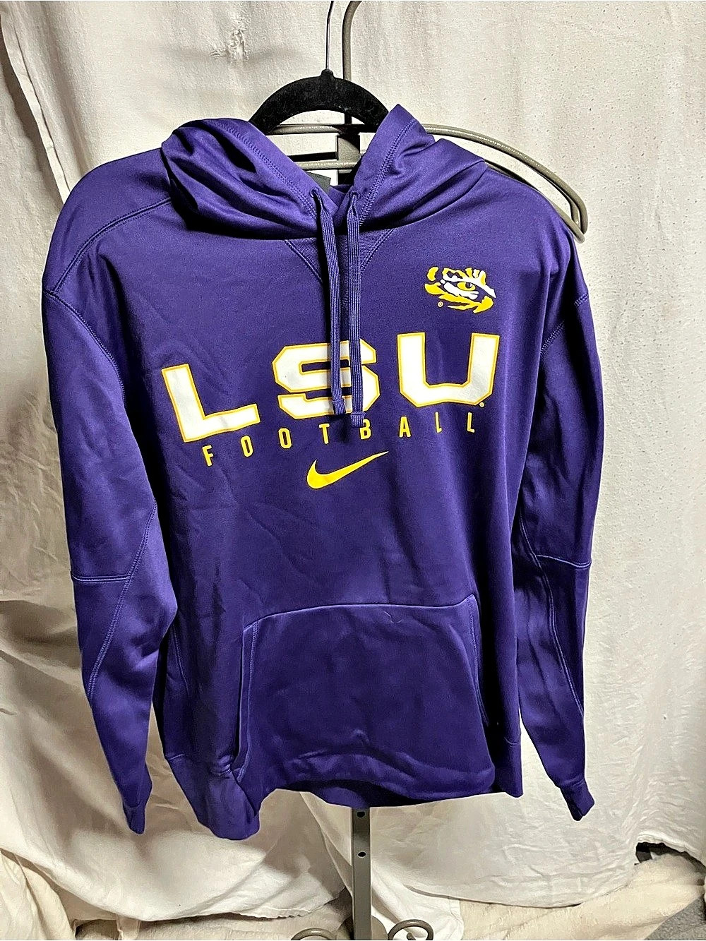 Nike LSU Tigers Football Dri-FIT Hoodie Purple & Yellow XL